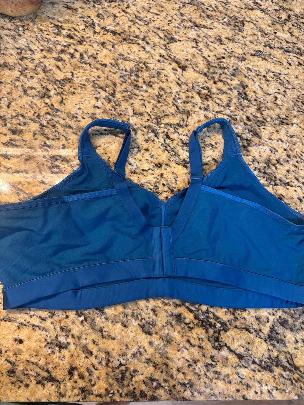 Curvy Couture Teal Lace-Trim Wireless Bra - Picture 3 of 4